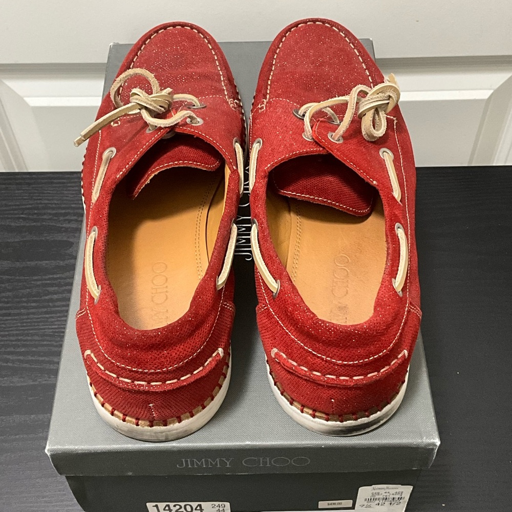 Jimmy Choo Red Suede Sneakers - Picture 5 of 14